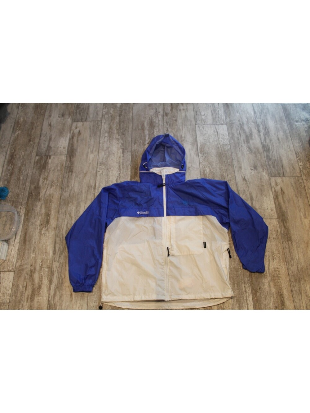 Columbia Mens L Port of Vancouver USA Windbreaker Blue White